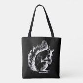 Eichhörnchen-Kunst in Schwarzweiß Tasche (Rückseite)