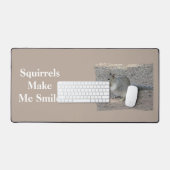 Eichhörnchen lassen mich graues Waldtier lächeln Schreibtischunterlage (Tastatur & Maus)