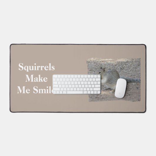 Eichhörnchen lassen mich graues Waldtier lächeln Schreibtischunterlage (Tastatur & Maus)