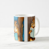 Eichhörnchen Lesen von Büchern Aquarellbilder Kaffeetasse (VorderseiteRechts)