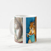 Eichhörnchen Lesen von Büchern Aquarellbilder Kaffeetasse (Vorderseite Links)
