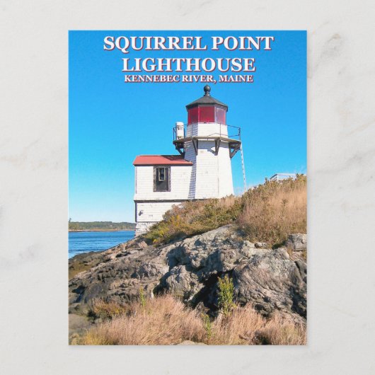 Eichhörnchen-Leuchtturm, Maine-Postkarte Postkarte (Vorderseite)