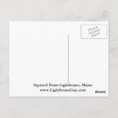 Eichhörnchen-Leuchtturm, Maine-Postkarte Postkarte (Rückseite)