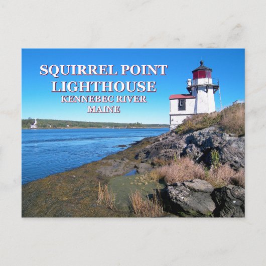 Eichhörnchen-Leuchtturm, Maine-Postkarte Postkarte (Vorderseite)
