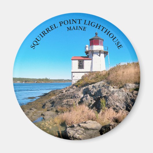Eichhörnchen Leuchtturm Maine Round Magnet (Vorne)