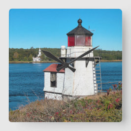 Eichhörnchen-Leuchtturm, Maine-Square-Wall-Uhr Quadratische Wanduhr