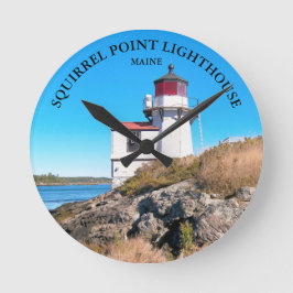 Eichhörnchen-Leuchtturm, Maine-Wall-Uhr Runde Wanduhr