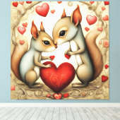 Eichhörnchen Liebe 1 Leinwanddruck (Insitu (Holzboden))