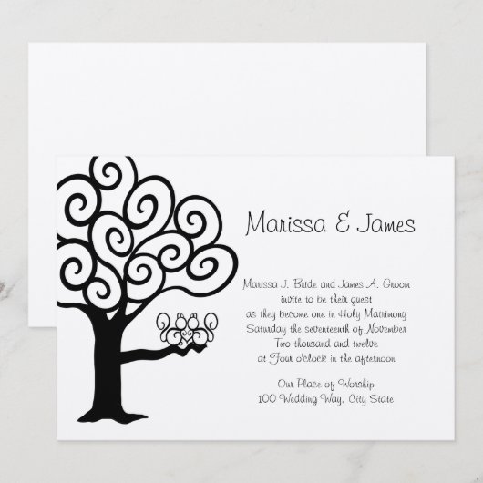 Eichhörnchen-Liebe Einladung (Vorne/Hinten)