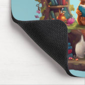 Eichhörnchen liest auf einem antiken Bücherregal Mousepad (Ecke)