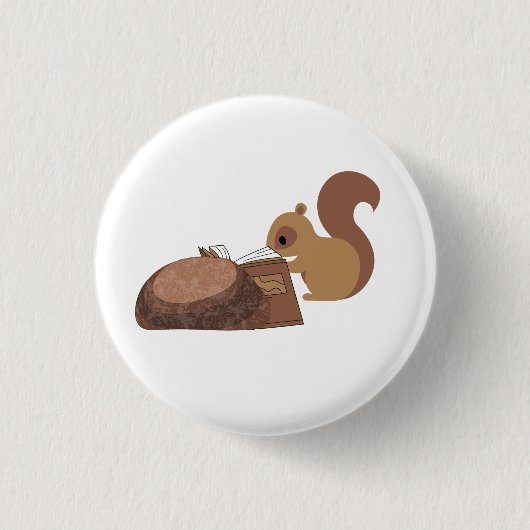 Eichhörnchen liest button (Vorderseite)