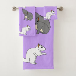 Eichhörnchen Lila Badhandtuch Set