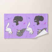 Eichhörnchen Lila Badhandtuch Set (Handtuch)