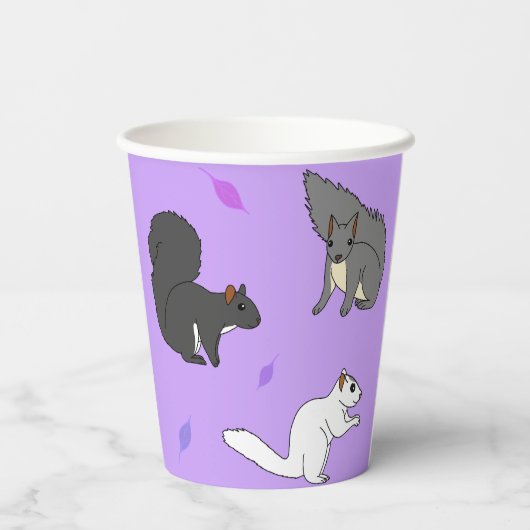 Eichhörnchen Lila Pappbecher (Rückseite)