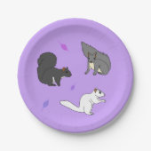 Eichhörnchen Lila Pappteller (Vorderseite)