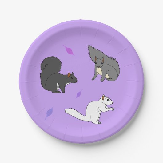 Eichhörnchen Lila Pappteller (Vorderseite)