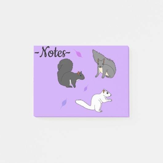 Eichhörnchen Lila Post-it Klebezettel (Vorderseite)