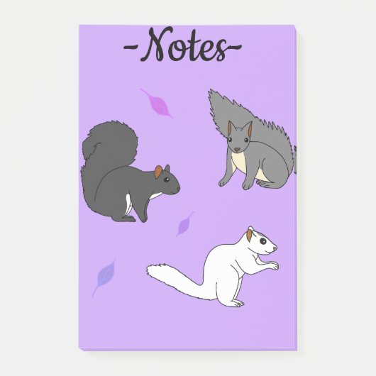 Eichhörnchen Lila Post-it Klebezettel (Vorderseite)