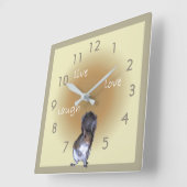 Eichhörnchen - live - Liebe - Lachen Quadratische Wanduhr (Winkel)