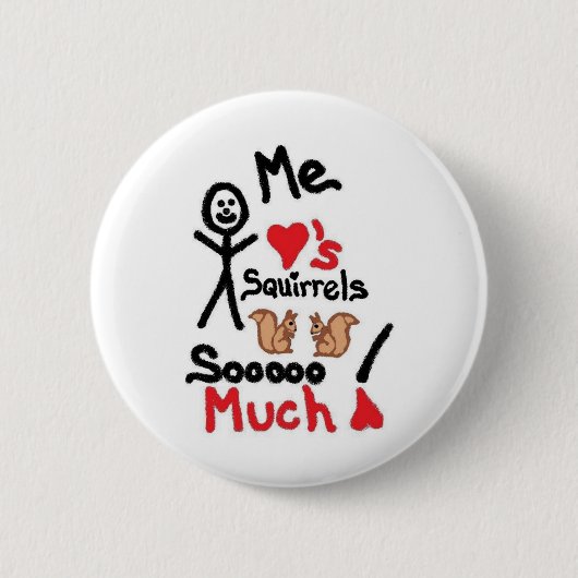 Eichhörnchen Lover Cartoon Button (Vorderseite)