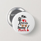 Eichhörnchen Lover Cartoon Button (Vorne & Hinten)