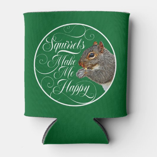 Eichhörnchen machen mich glücklich - Eichhörnchenl Dosenkühler (Vorderseite)
