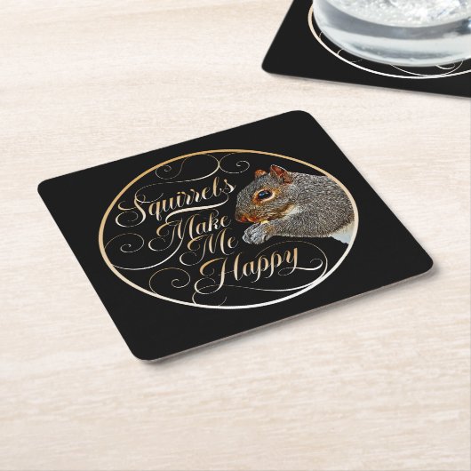 Eichhörnchen machen mich glücklich - Eichhörnchenl Rechteckiger Pappuntersetzer (angewinkelt)