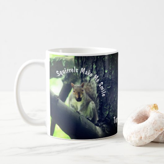 Eichhörnchen machen mich zum Personalisierten Läch Kaffeetasse (Mit Donut)