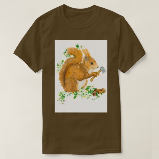 Eichhörnchen macht Nüsse Classic TShirt (Design vorne)