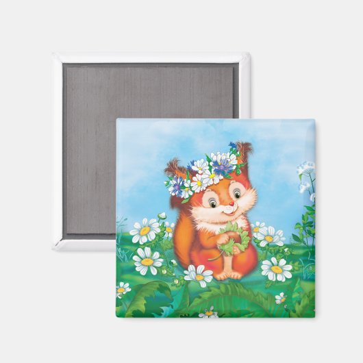 Eichhörnchen Magnet (Vorderseite/Rückseite)