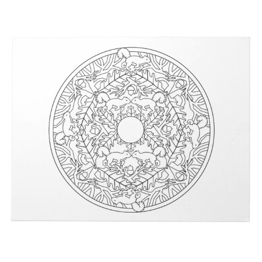 Eichhörnchen Mandala Coloring Book Pad Notizblock (Vorderseite)
