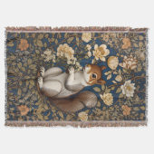 Eichhörnchen mit Acacia-Blume William Morris Decke (Vorderseite)