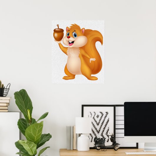 Eichhörnchen mit Acorn-Poster Poster (Heimbüro)