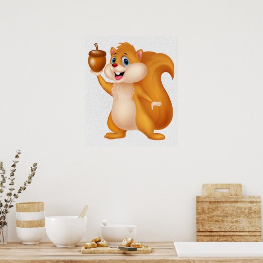 Eichhörnchen mit Acorn-Poster Poster (Küche)