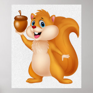 Eichhörnchen mit Acorn-Poster Poster