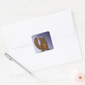 Eichhörnchen mit Acorn Quadratischer Aufkleber (Umschlag)