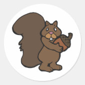 Eichhörnchen mit Acorn Runder Aufkleber (Vorderseite)