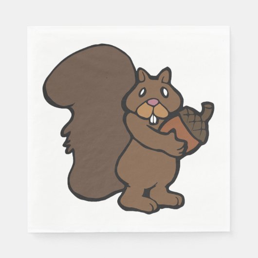 Eichhörnchen mit Acorn Serviette (Vorderseite)