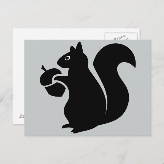 Eichhörnchen mit Acorn-Silhouette Postkarte (Vorne/Hinten)