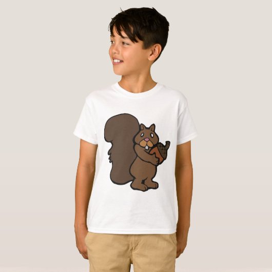 Eichhörnchen mit Acorn T-Shirt (Vorne ganz)