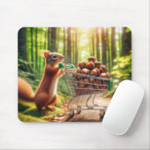 Eichhörnchen mit Acorns in einem Einkaufskorb Mousepad (Mit Mouse)