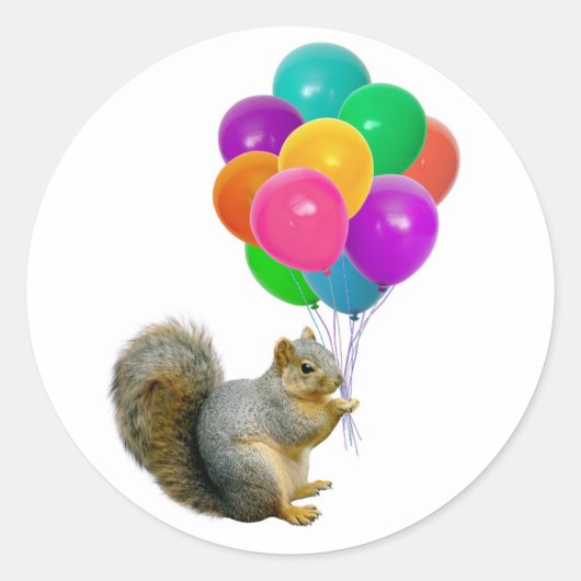 Eichhörnchen mit Balloons Stickers (Vorderseite)