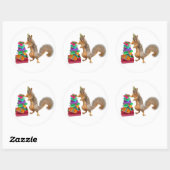 Eichhörnchen mit Birthday Prescker Runder Aufkleber (Blatt)