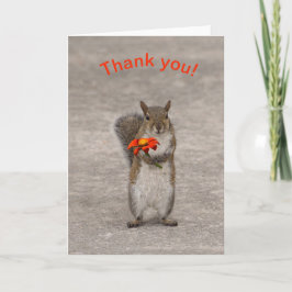 Eichhörnchen mit Blume Dankeskarte