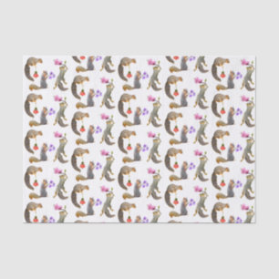 Eichhörnchen mit Blume Gewebpapier Seidenpapier