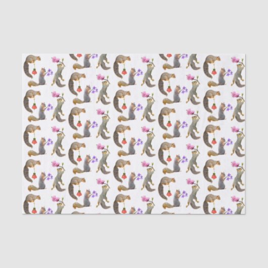 Eichhörnchen mit Blume Gewebpapier Seidenpapier (Vorderseite)