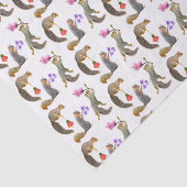 Eichhörnchen mit Blume Gewebpapier Seidenpapier (Ausschnitt)