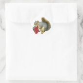 Eichhörnchen mit Buch Runder Aufkleber (Tasche)