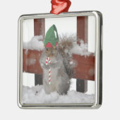 Eichhörnchen mit Candy Cane Holiday Ornament Aus Metall (Links)