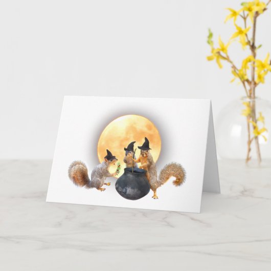 Eichhörnchen mit Cauldron-Karte Karte (Gelbe Blume)